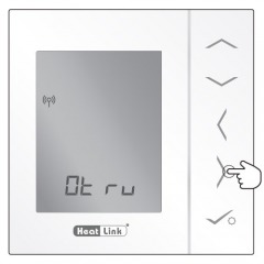Press the right arrow to search for the wireless valve actuator